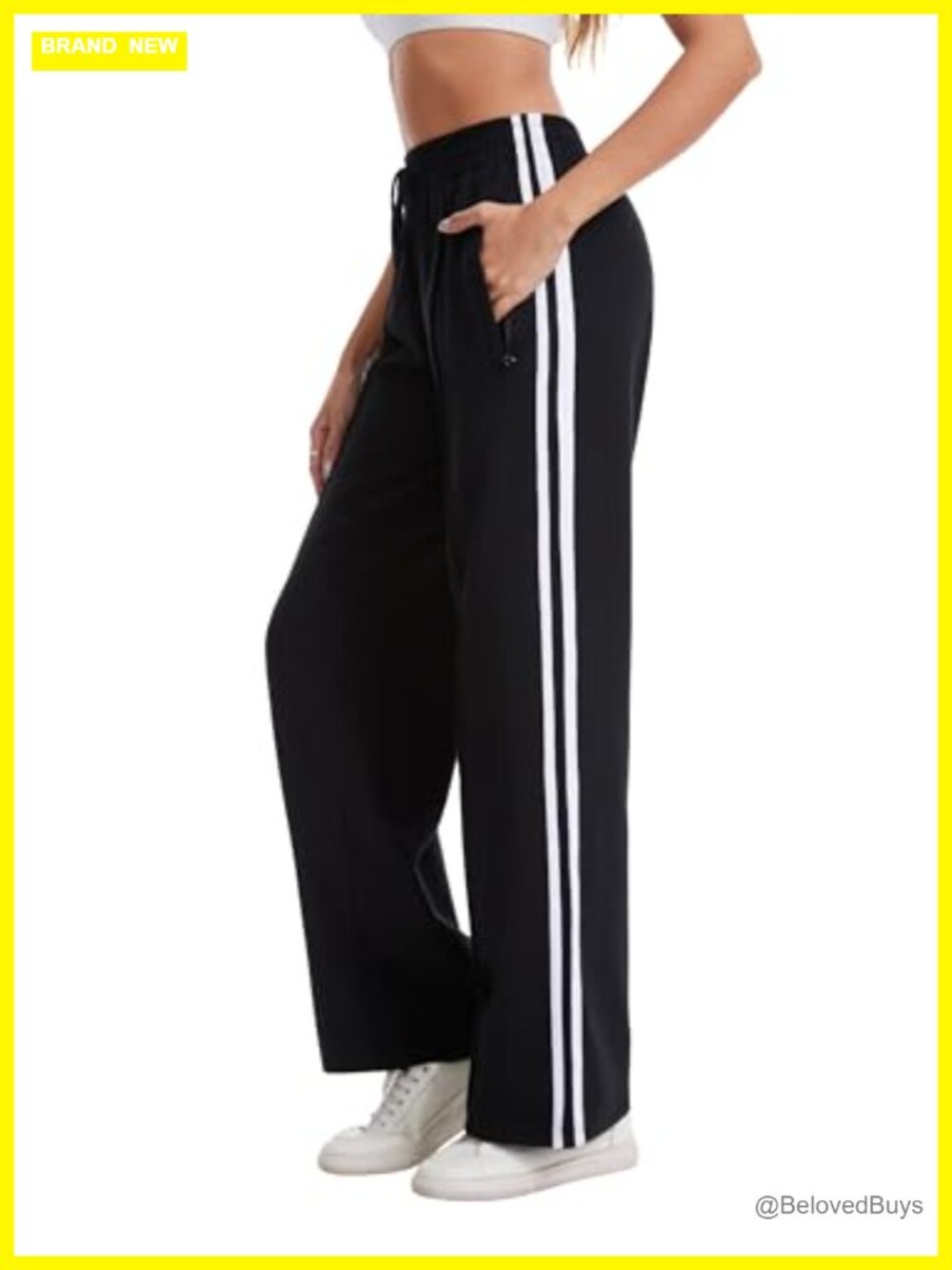 Wide Leg Cotton Stretch Sweatpants Drawstring Jogger Lounge Track Pants